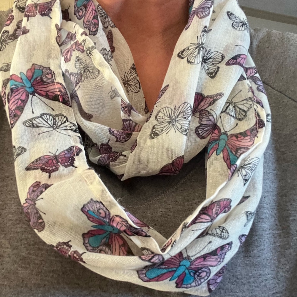 Butterfly infinity scarf